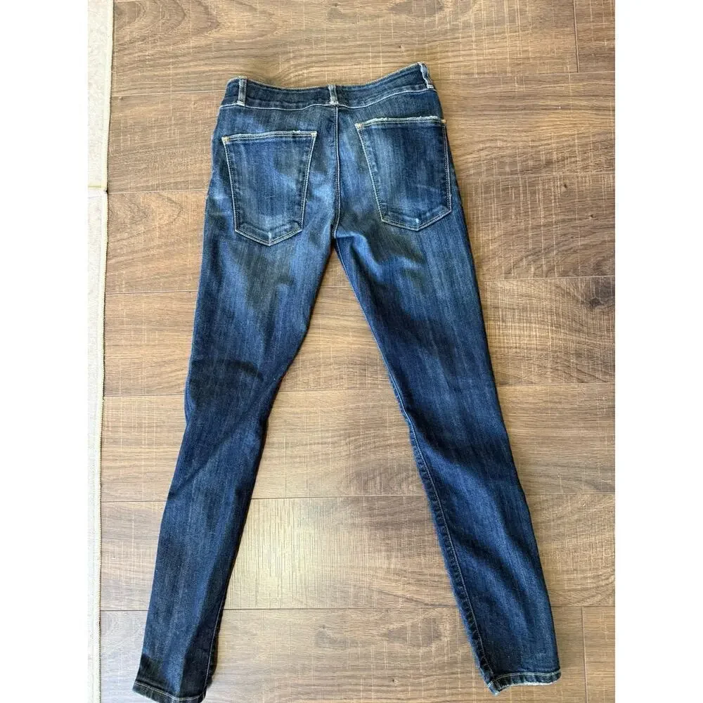 Current‎ Elliott Skinny Side Zippers Jeans Size 24 Denim Dark Blue Womens